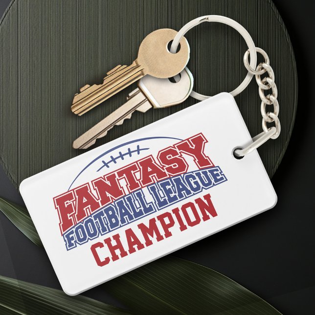 Fantasy Football League Champion Keychain (Personalized Keychain - fantasy football champion)