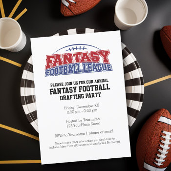 Fantasy Football League Draft Party Invitation by MyRazzleDazzle at Zazzle