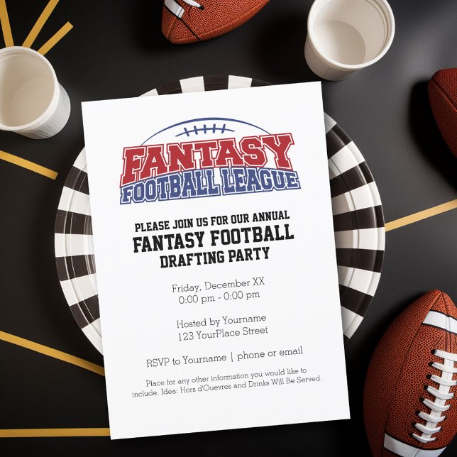 Fantasy Football League Draft Party Invitation (Fantasy Football Party Invitation)