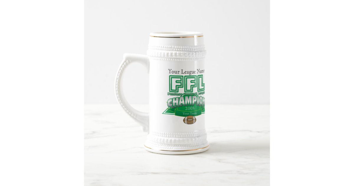 Fantasy Football League Trophy Customized Beer Stein Zazzle