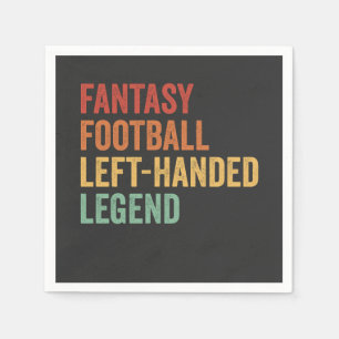 Fantasy Football Left Handed Legend Funny Retro Napkins