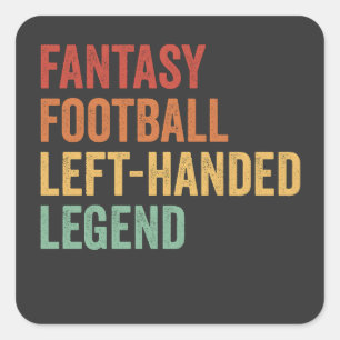 Fantasy Football Left Handed Legend Funny Retro  Square Sticker
