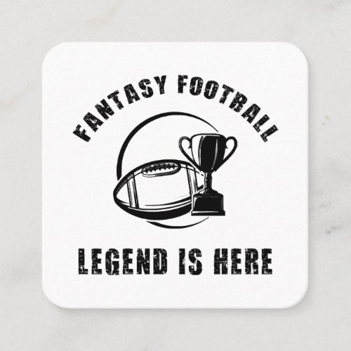 Fantasy Football Legend Fantasy Football Champ  Square Business Card