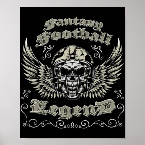 Fantasy Football Legend Retro Vintage Fantasy Foot Poster