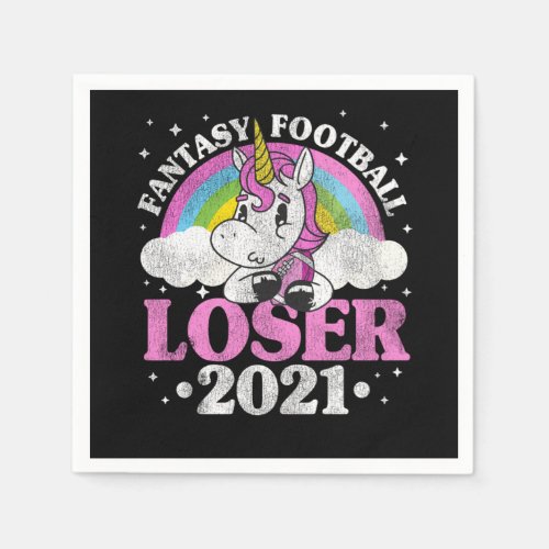 Fantasy Football Loser 2021 Outfit Unicorn Gift Napkins