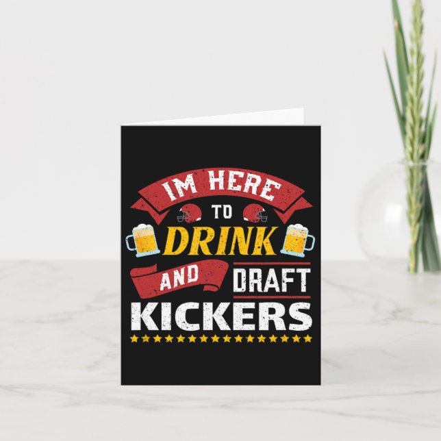 Fantasy Football Party Drink Draft Kickers Funny S Card (Front)
