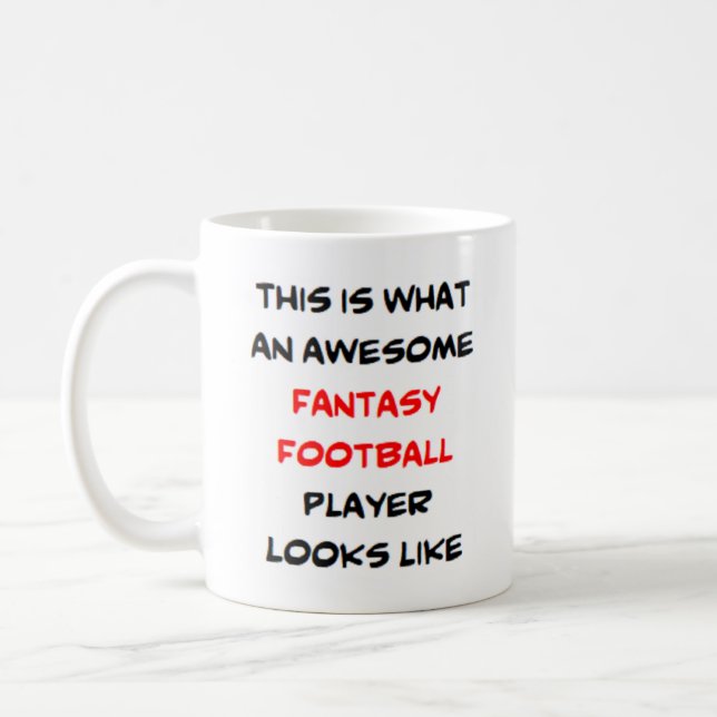 fantasy football player, awesome coffee mug (Left)