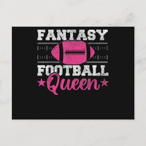 Fantasy Football Queen Funny Game Day Fantasy gift Announcement Postcard
