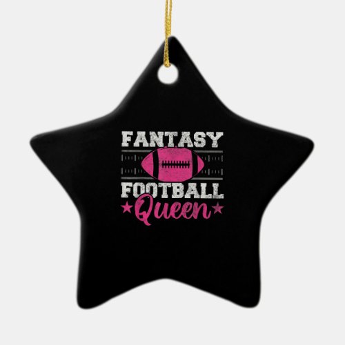 Fantasy Football Queen Funny Game Day Fantasy gift Ceramic Ornament