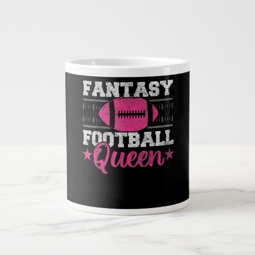Fantasy Football Queen Funny Game Day Fantasy gift Giant Coffee Mug