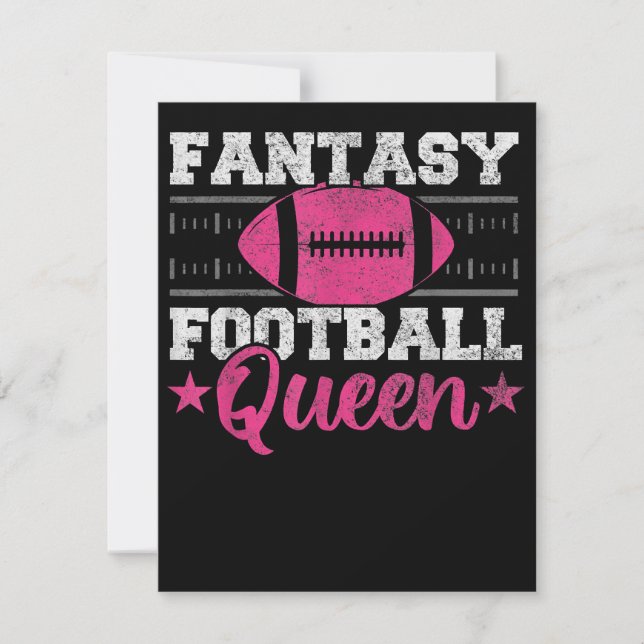 Fantasy Football Queen Funny Game Day Fantasy gift Holiday Card (Front)