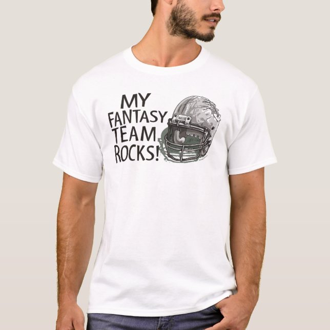 Fantasy Football Rocks! Football T-Shirt (Front)