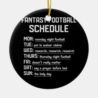 Fantasy Football Schedule Night Football Favorite Ceramic Ornament