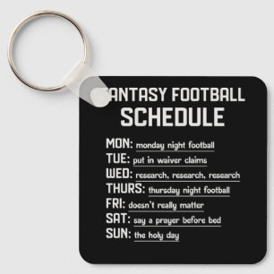 Fantasy Football Schedule Night Football Favorite Keychain