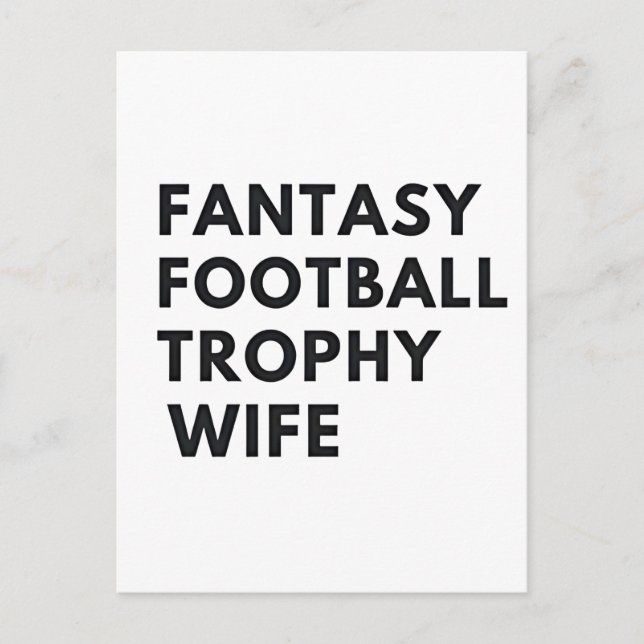 Fantasy Football Trophy Wife Funny Couples  Invitation Postcard (Front)