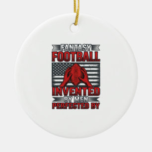 Fantasy Football Vintage Basketball Flag Shirt Des Ceramic Ornament