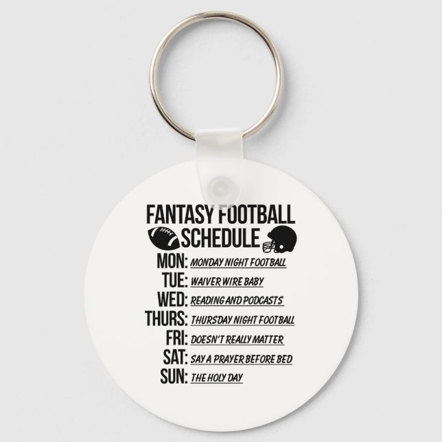 Fantasy Footll Draft Party  Keychain (Front)