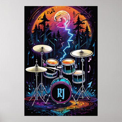 Fantasy Forest Drum Set Poster