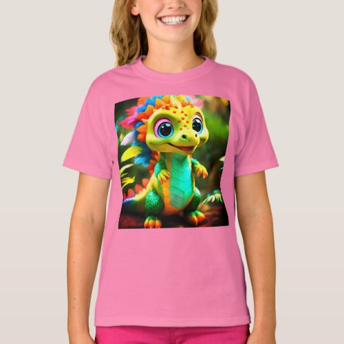 Fantasy Forest Friends Meet Dizzy the Dino T_Shirt