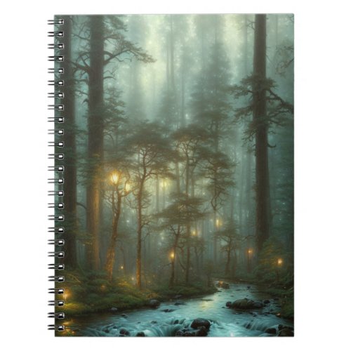 Fantasy Forest II in blue and green Notebook