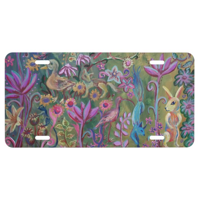 fantasy forest painting license plate (Front)