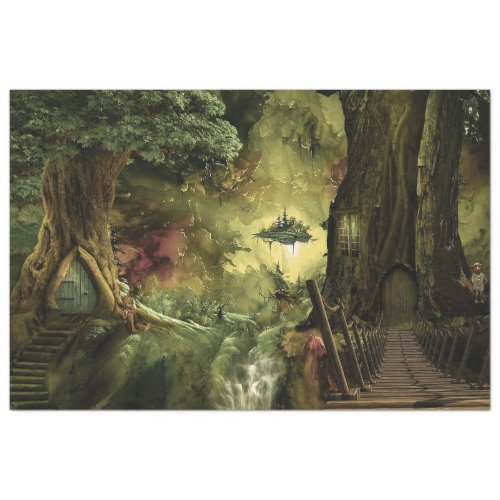 Fantasy Forest Tree House 2 Decoupage Tissue Paper