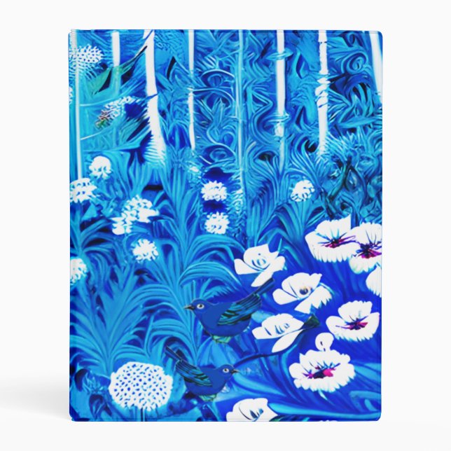 Fantasy Forest with Flowers and Birds Mini Binder (Front)
