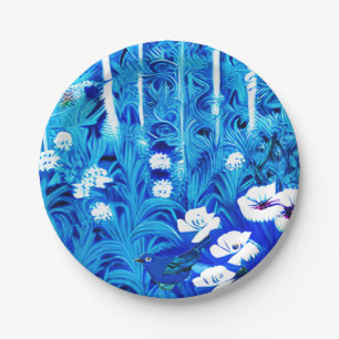 Fantasy Forest with Flowers and Birds Paper Plates