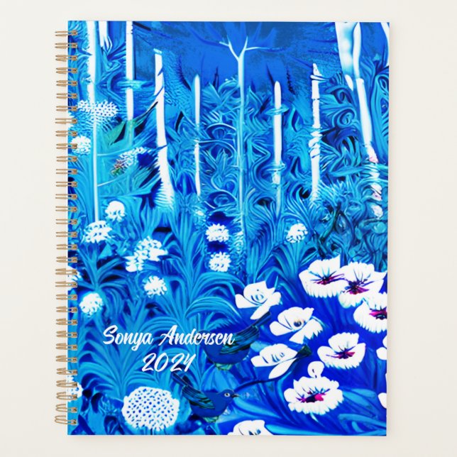 Fantasy Forest with Flowers and Birds Planner (Front)