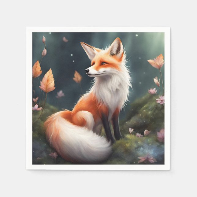Fantasy Fox Nature Art Napkins (Front)