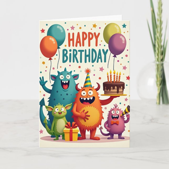 Fantasy Friends Birthday Card (Front)