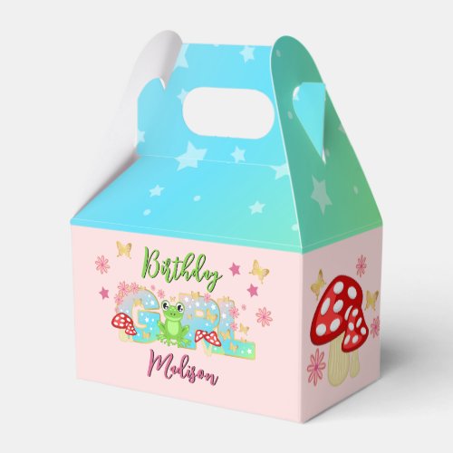 Fantasy Frog Mushroom birthday Favor Boxes