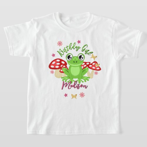 Fantasy Frog Mushroom birthday toddler tshirts