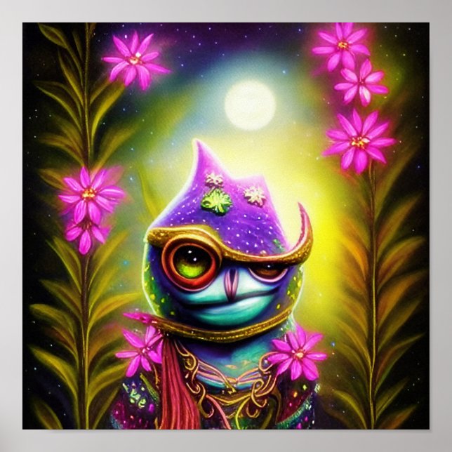Fantasy frog with hat poster (Front)
