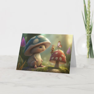 Fantasy garden creatures letterpress thank you card