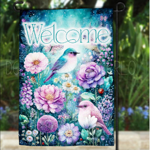 Fantasy Garden Flag, Fantasy Birds Garden Flag