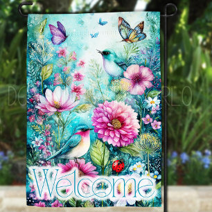 Fantasy Garden Flag, Fantasy Birds Garden Flag