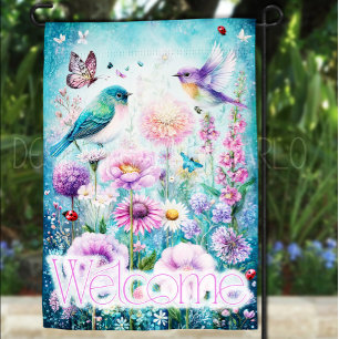 Fantasy Garden Flag, Fantasy Birds Garden Flag