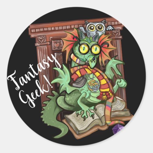 Fantasy Geek Fan Dragon Sticker