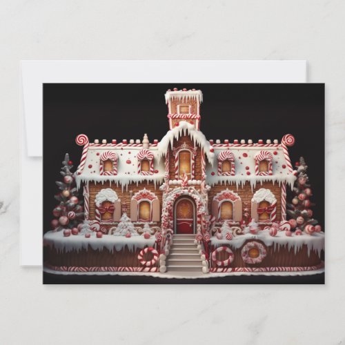 Fantasy Gingerbread House with Candies 2  Holiday Card