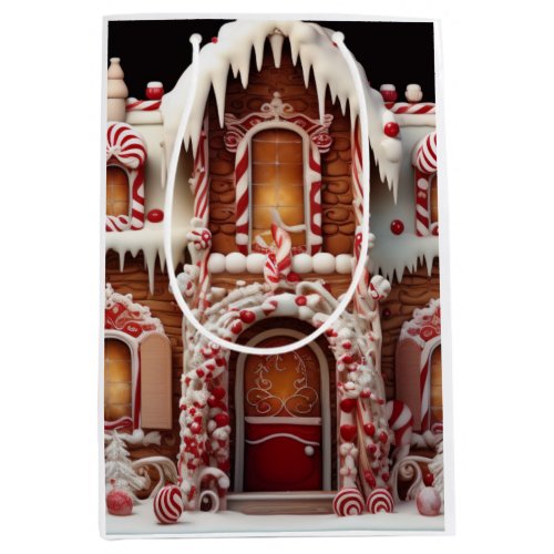 Fantasy Gingerbread House with Candies 2  Medium Gift Bag