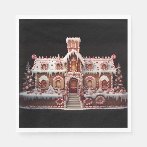 Fantasy Gingerbread House with Candies 2  Napkins