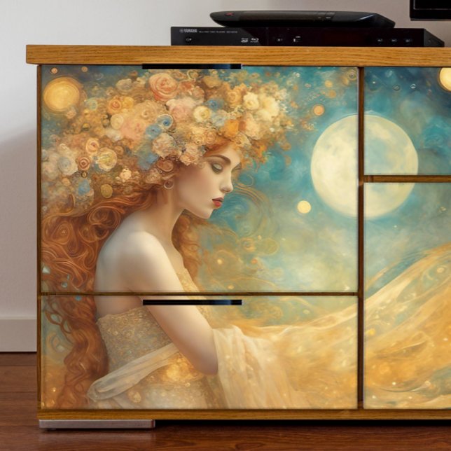 Fantasy Girl with Moons Decoupage Tissue Paper (Creator Uploaded)