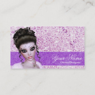 Fantasy Girly Brunette Diamond Girl Business Card