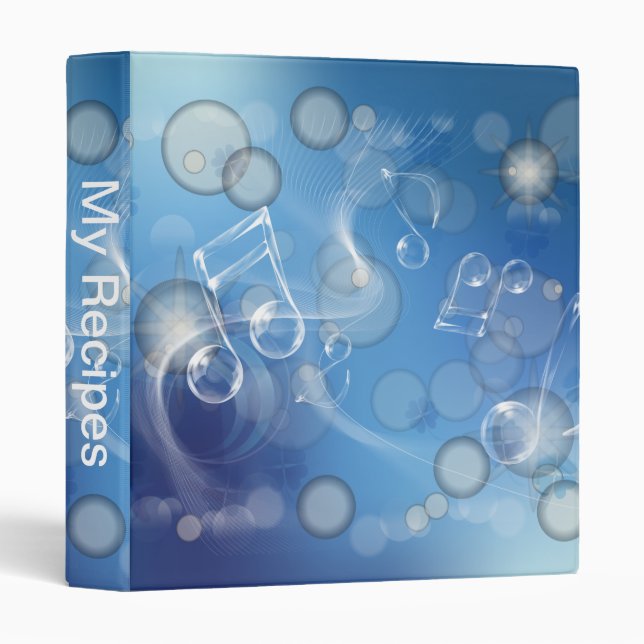 Fantasy Glass Music Notes 3 Ring Binder (Front/Spine)