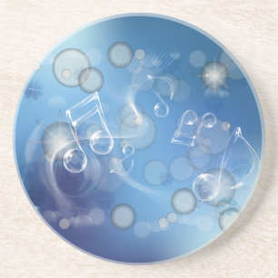 Fantasy Glass Music Notes Drink Coaster
