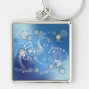 Fantasy Glass Music Notes Keychain