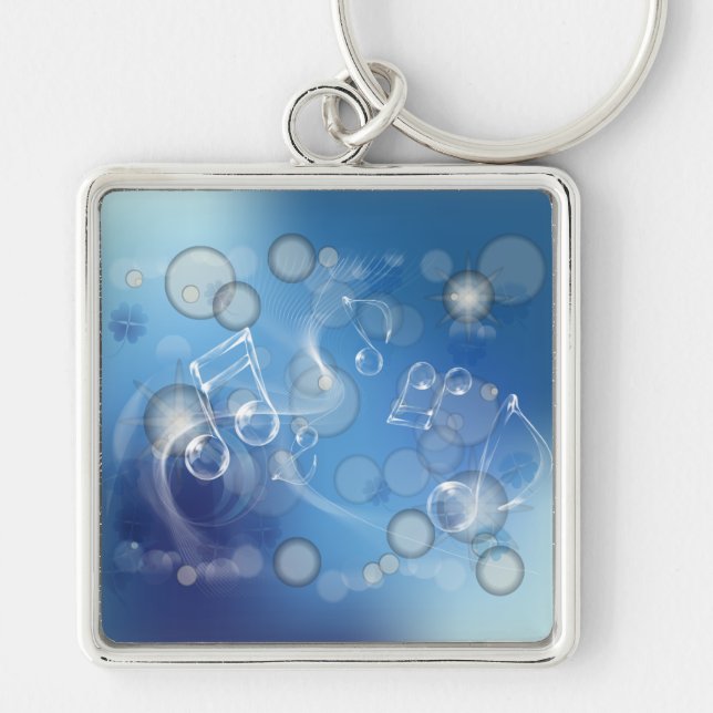 Fantasy Glass Music Notes Keychain (Front)