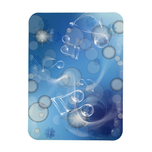 Fantasy Glass Music Notes Magnet (Vertical)