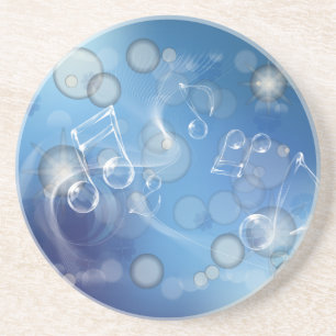 Fantasy Glass Music Notes Sandstone Coaster